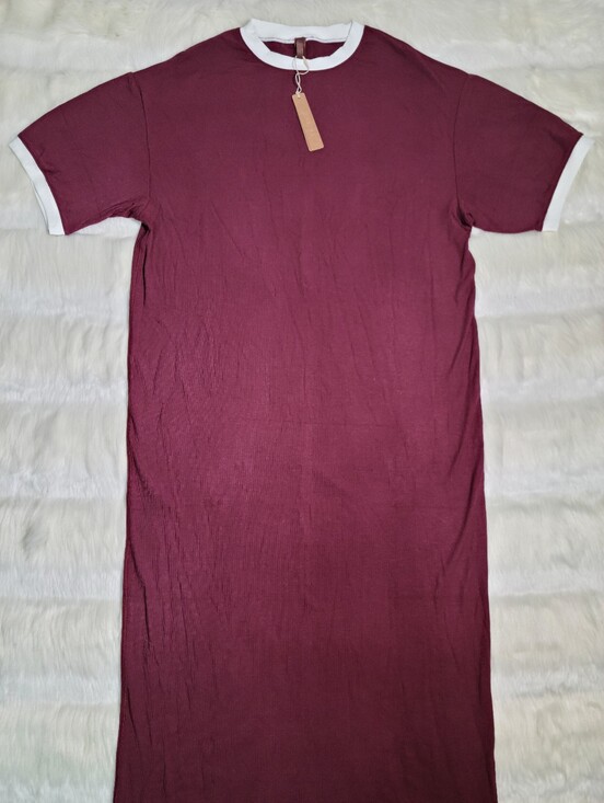 SKIMS Dresses & Skirts - SKIMS Soft Lounge Dress Oversize Loose Red Maroon Women XXS NEW